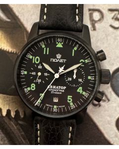 Black Aviator I Chronograph 40mm Poljot 3133