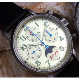 7756G-D 7756G-A Red Star Moonphase Chronograph Seagull ST1908