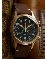Red Star Bronze Airforce Chronograph Seagull ST1901 Swan Neck 40mm